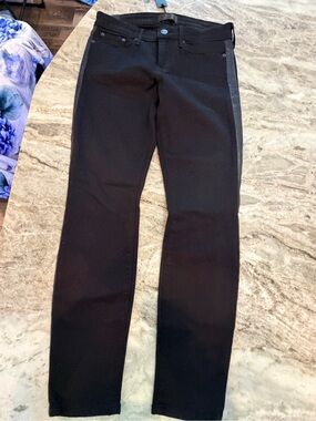 Vince Black Skinny Jeans Tuxedo Stripe Pants Size 27 NWT